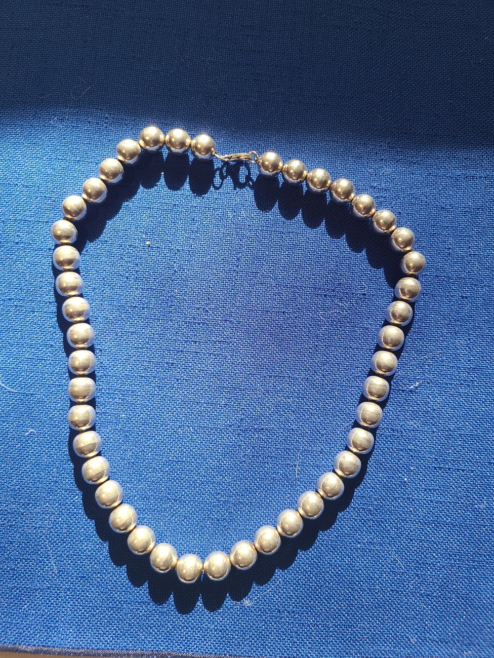 Sterling Silver Beaded Necklace - Classic Silver Ball Strand 18 Inches